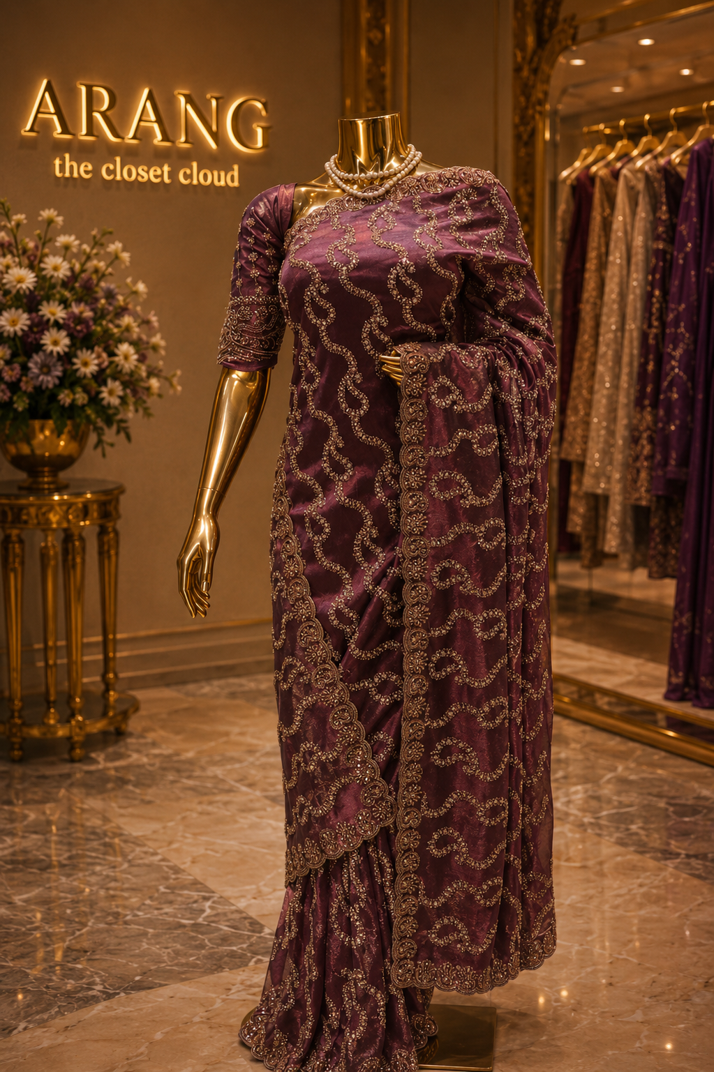 “The Antique Mauve" Premium Designer Saree