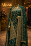"The Persian Green" Premium Designer Saree with Veil