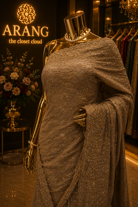 "The Golden Petals" Premium Designer Saree