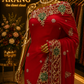 "The Persian Red" Premium Zardozi Handcrafted Saree