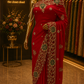 "The Persian Red" Premium Zardozi Handcrafted Saree