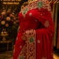 "The Persian Red" Premium Zardozi Handcrafted Saree