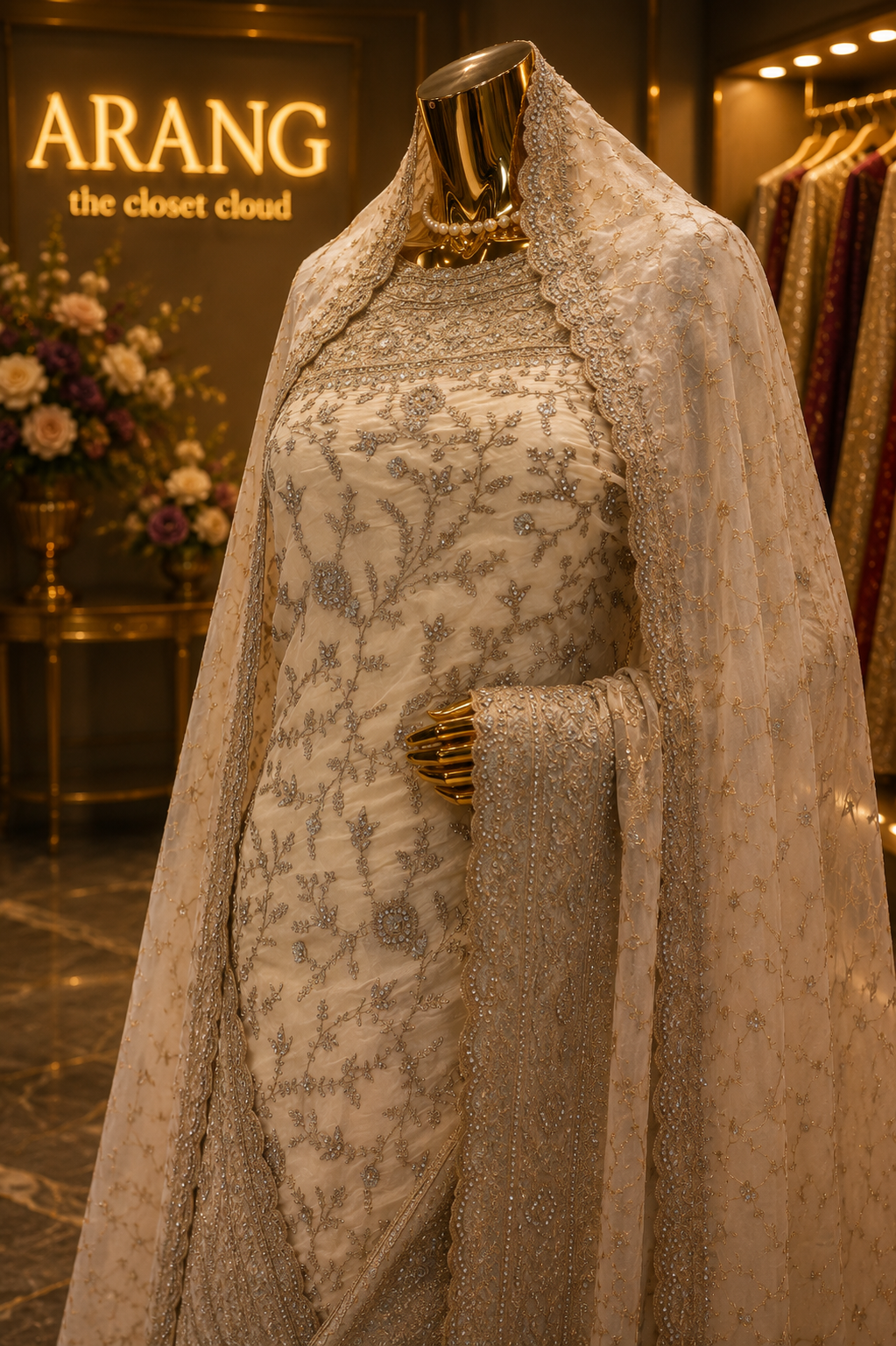 “The True White” Premium Designer Saree