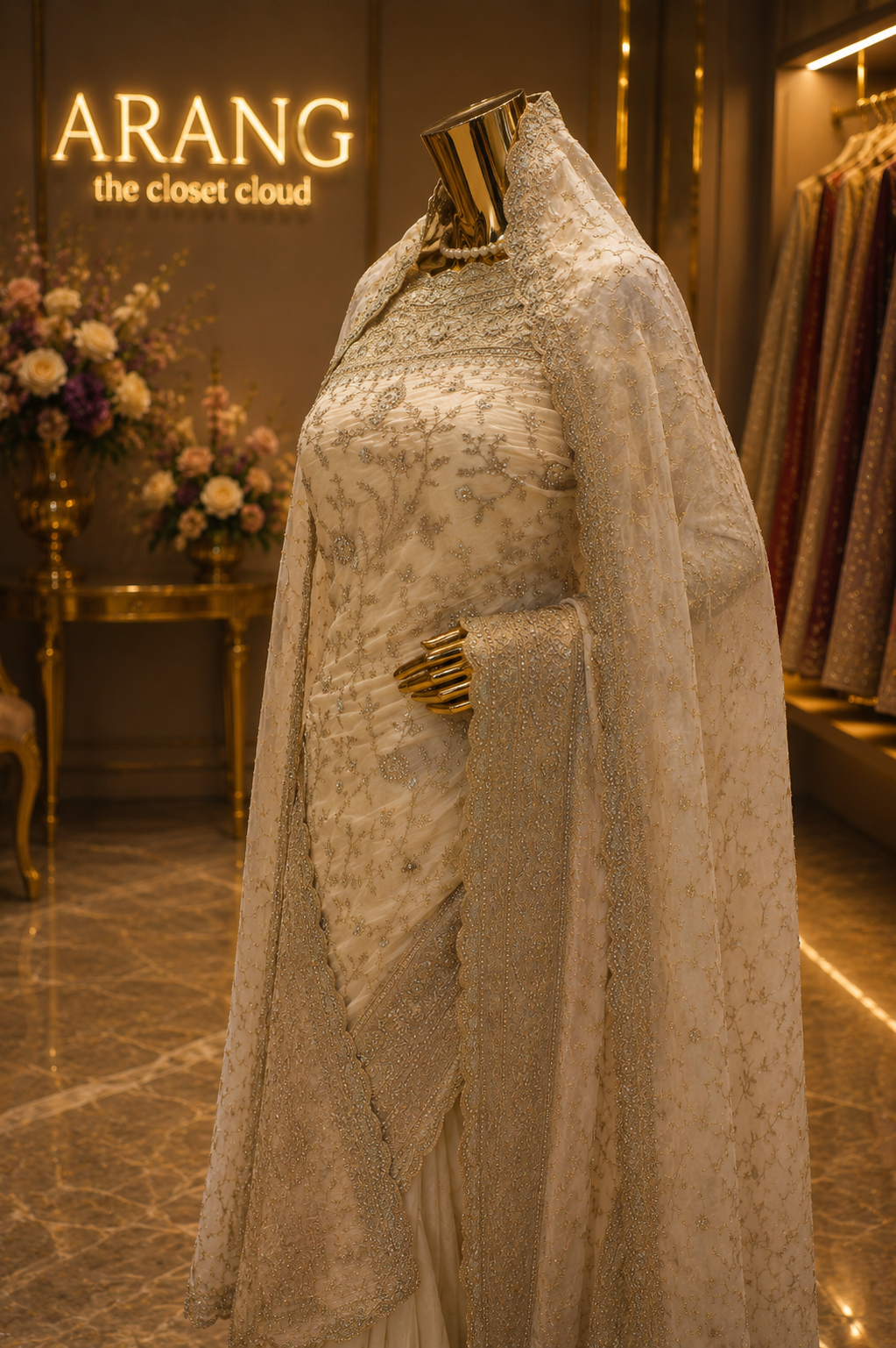 “The True White” Premium Designer Saree