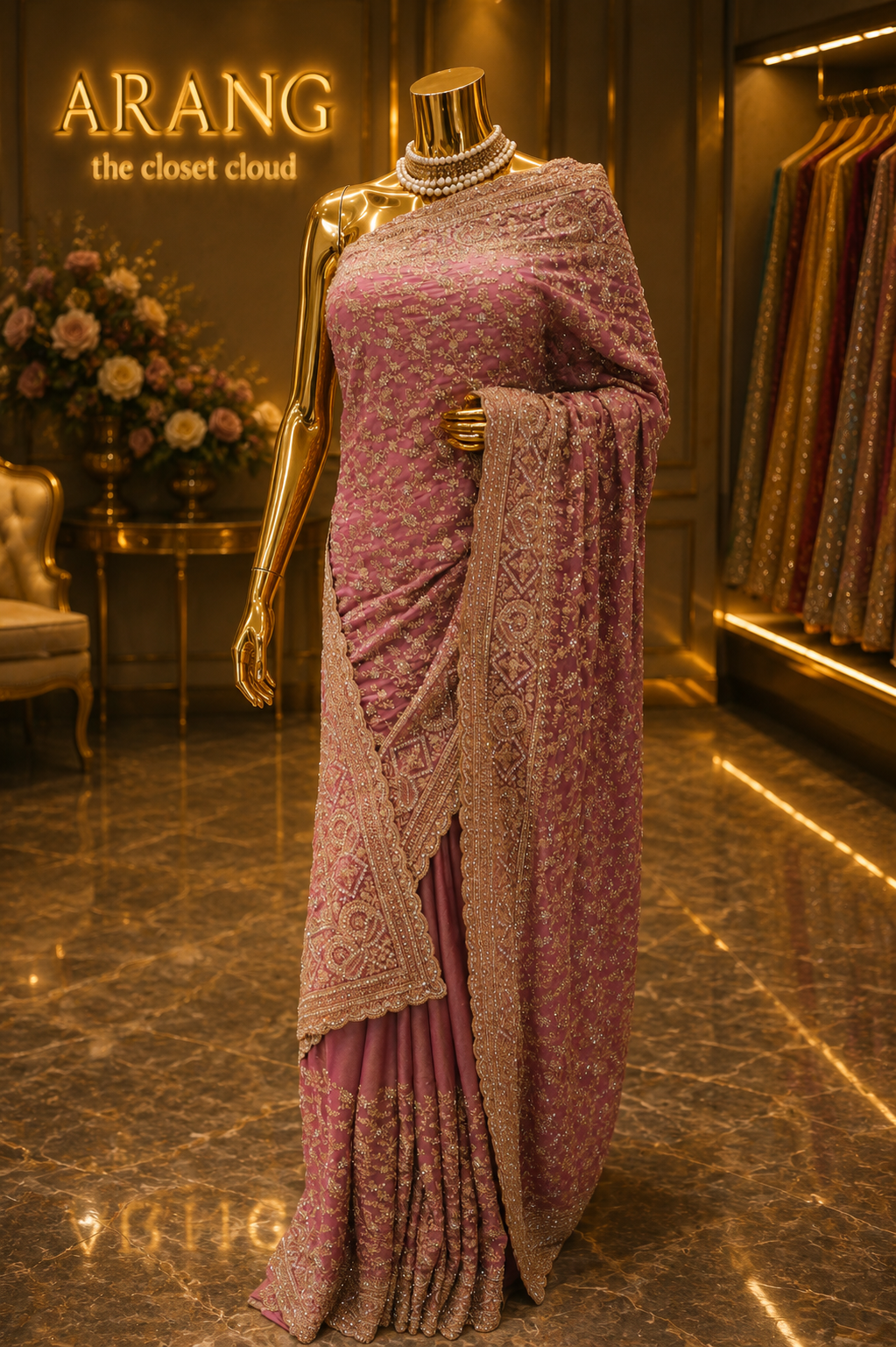 "The Dusty Pink" Premium Designer Saree