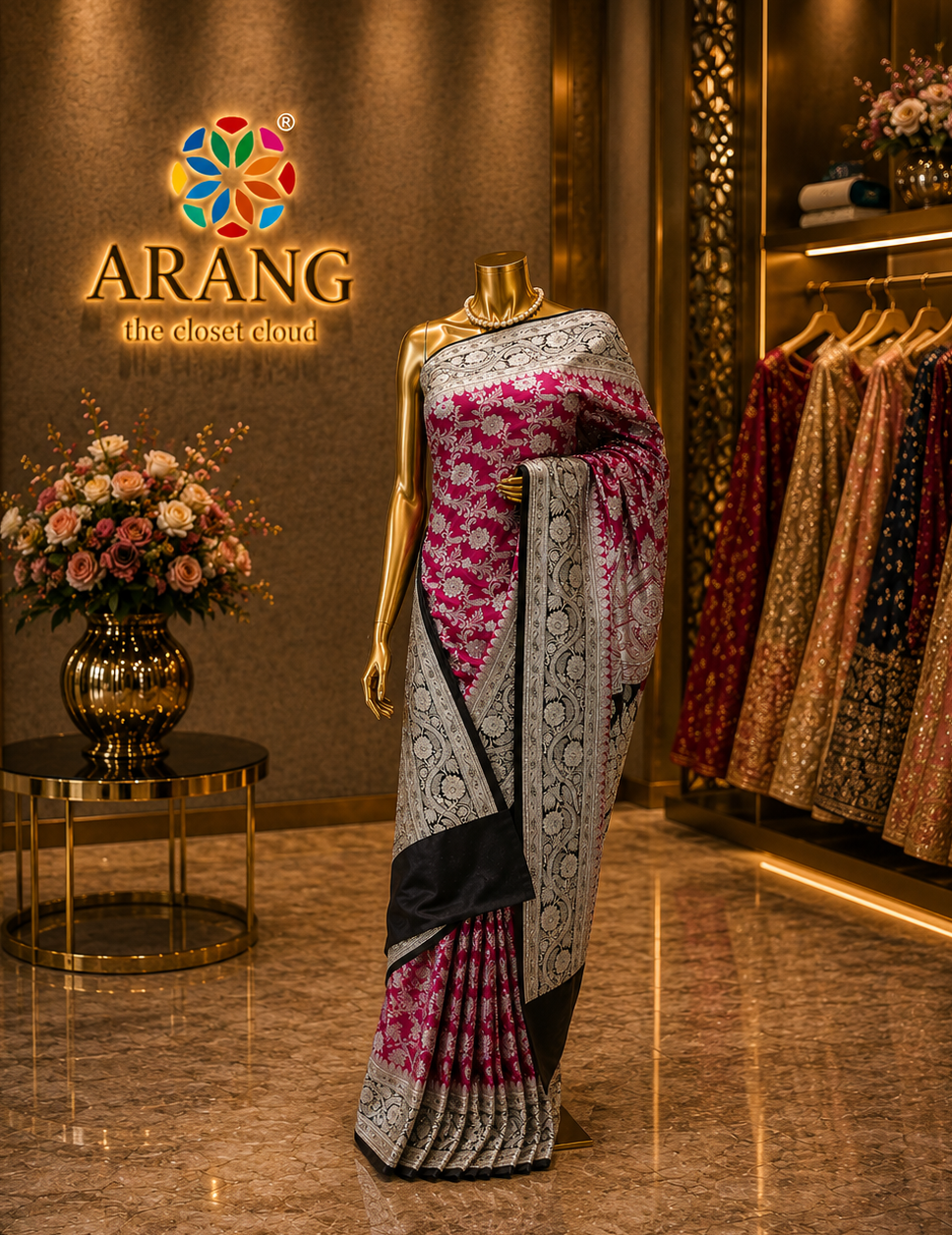 "The Rani Pink" Premium Banarasi Silk Saree