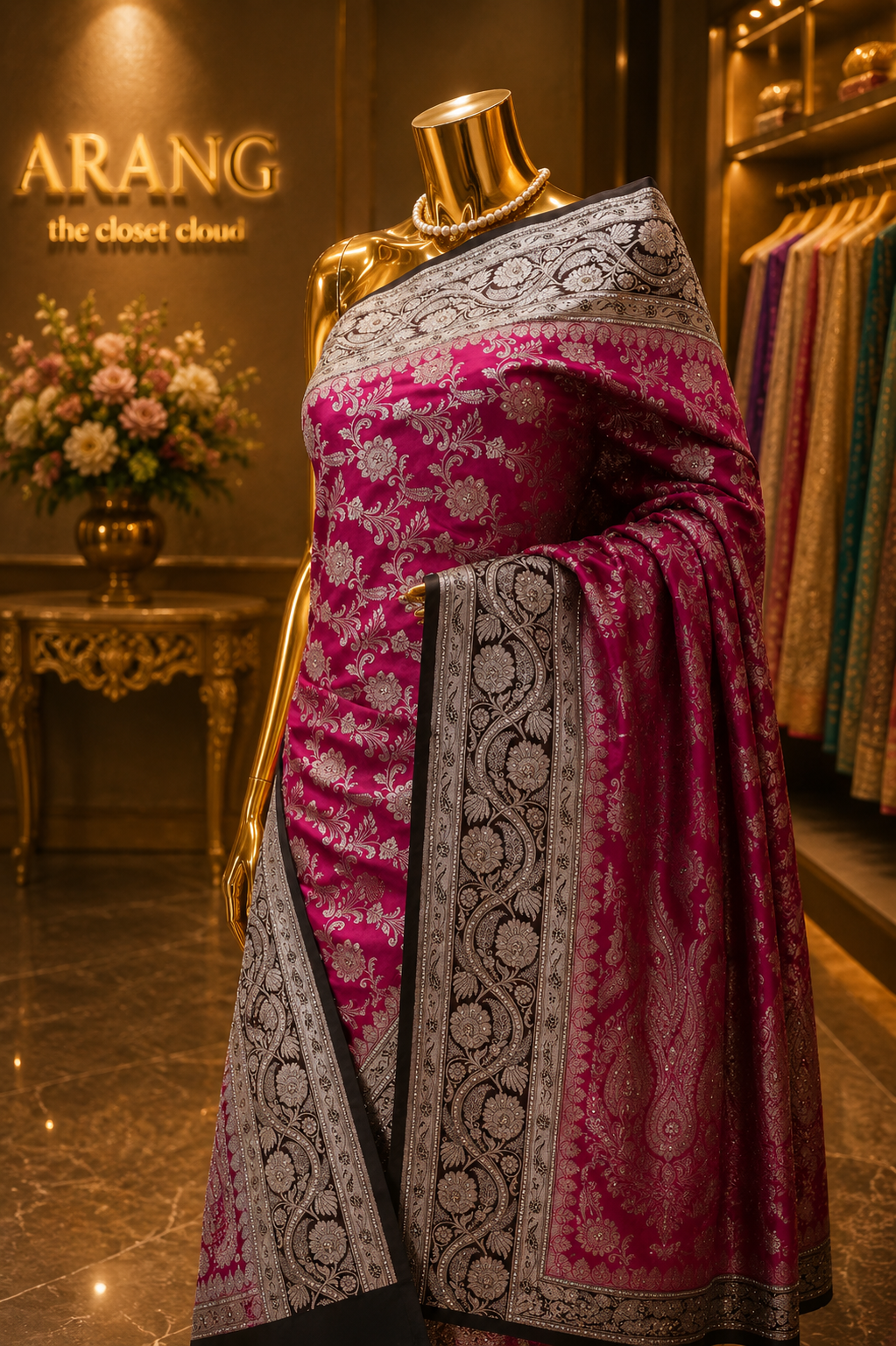"The Rani Pink" Premium Banarasi Silk Saree