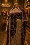 "The Royal Deep Wine" Designer Saree with Veil