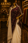 “The True White Duet” Premium Designer Saree With Veil