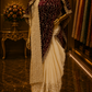 “The True White Duet” Premium Designer Saree With Veil