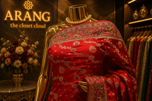 "The Vermillion Red" Premium Banarasi Silk Saree