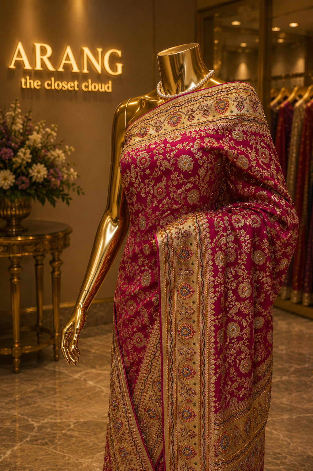 "The Lenten Rose" Premium Banarasi Silk Saree