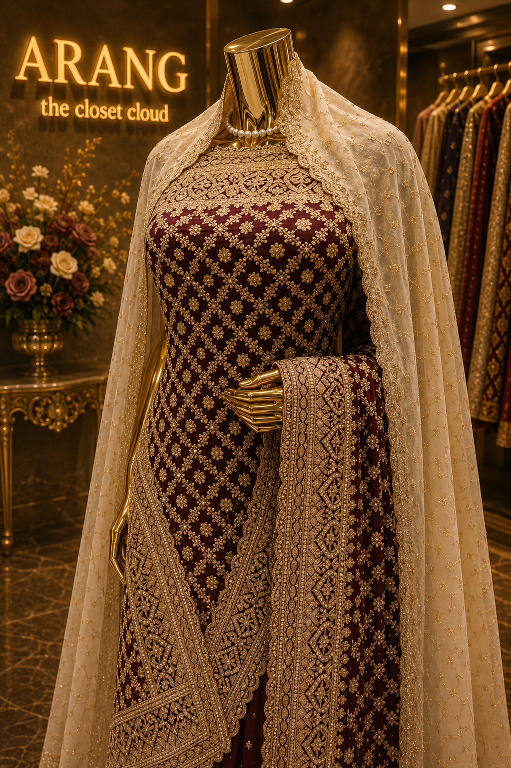 “The Wine Splash” Vol 3 Premium Designer Saree with Veil