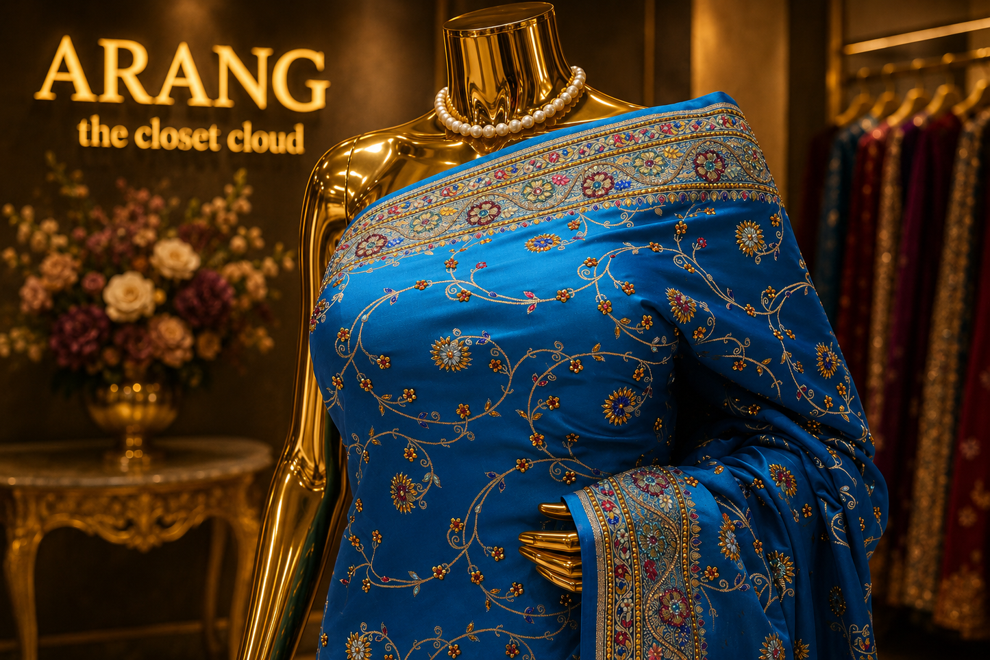 "The Royal Peacock Blue" Banarasi Silk Saree