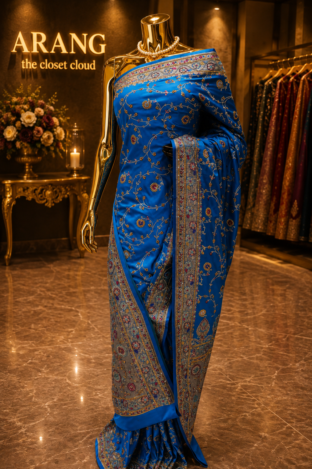 "The Royal Peacock Blue" Banarasi Silk Saree