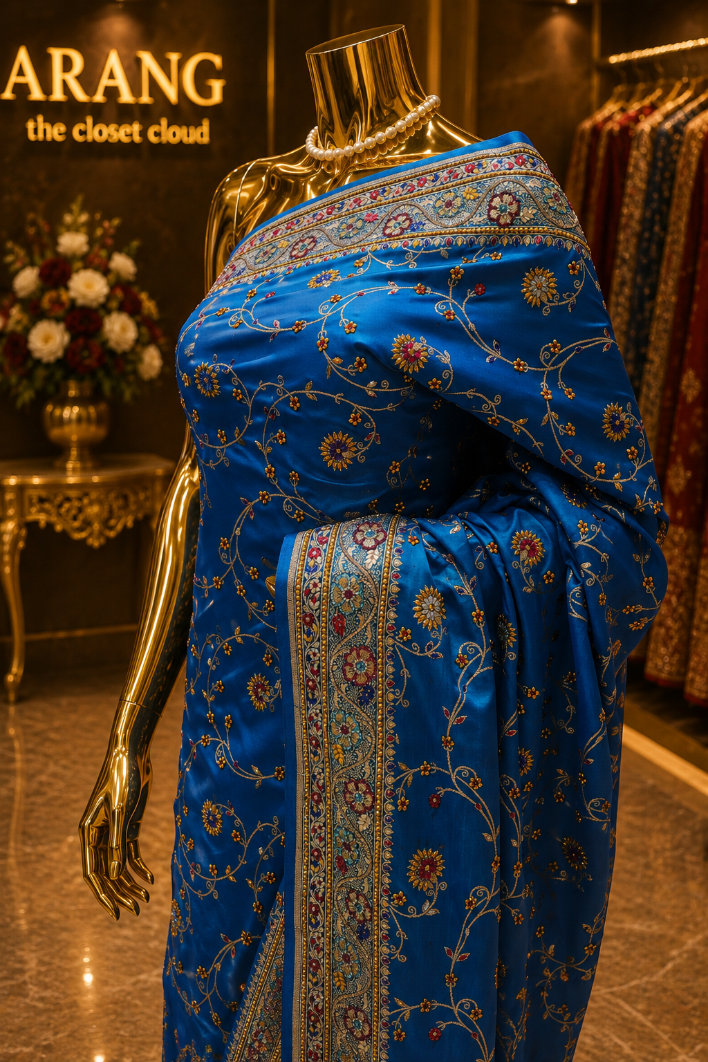 "The Royal Peacock Blue" Banarasi Silk Saree
