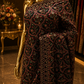 "The Pure Jet Black" Kashmiri Designer Georgette Saree