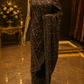 "The Pure Jet Black" Kashmiri Designer Georgette Saree