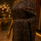 "The Pure Jet Black" Kashmiri Designer Georgette Saree