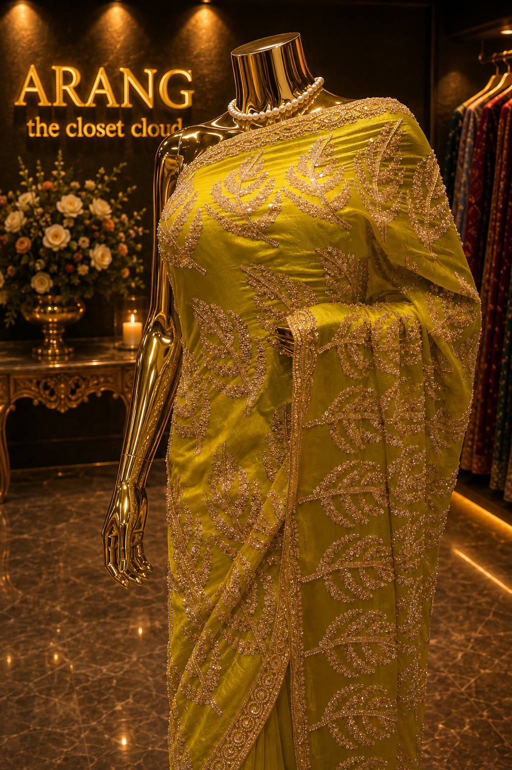 “The Green Lemon” Premium Designer Saree