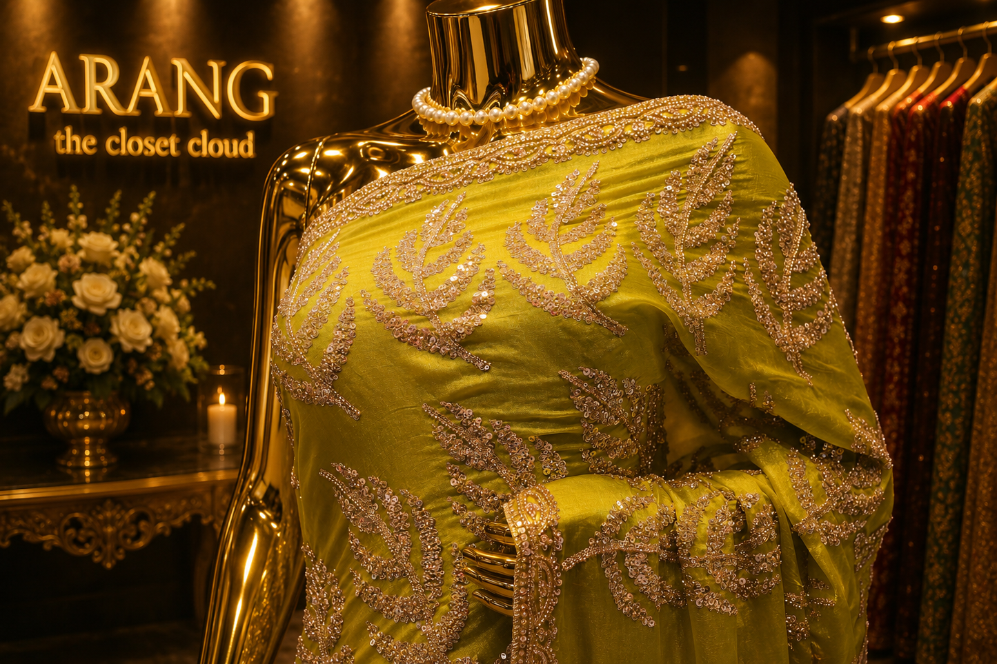 “The Green Lemon” Premium Designer Saree