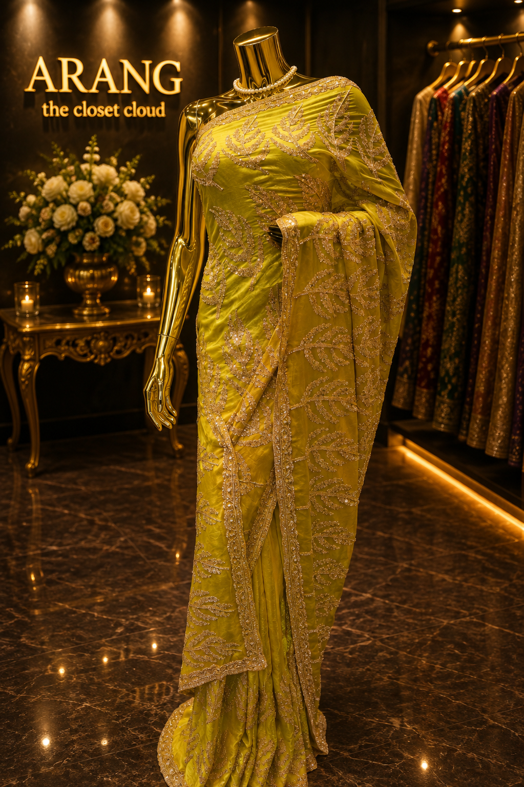 “The Green Lemon” Premium Designer Saree