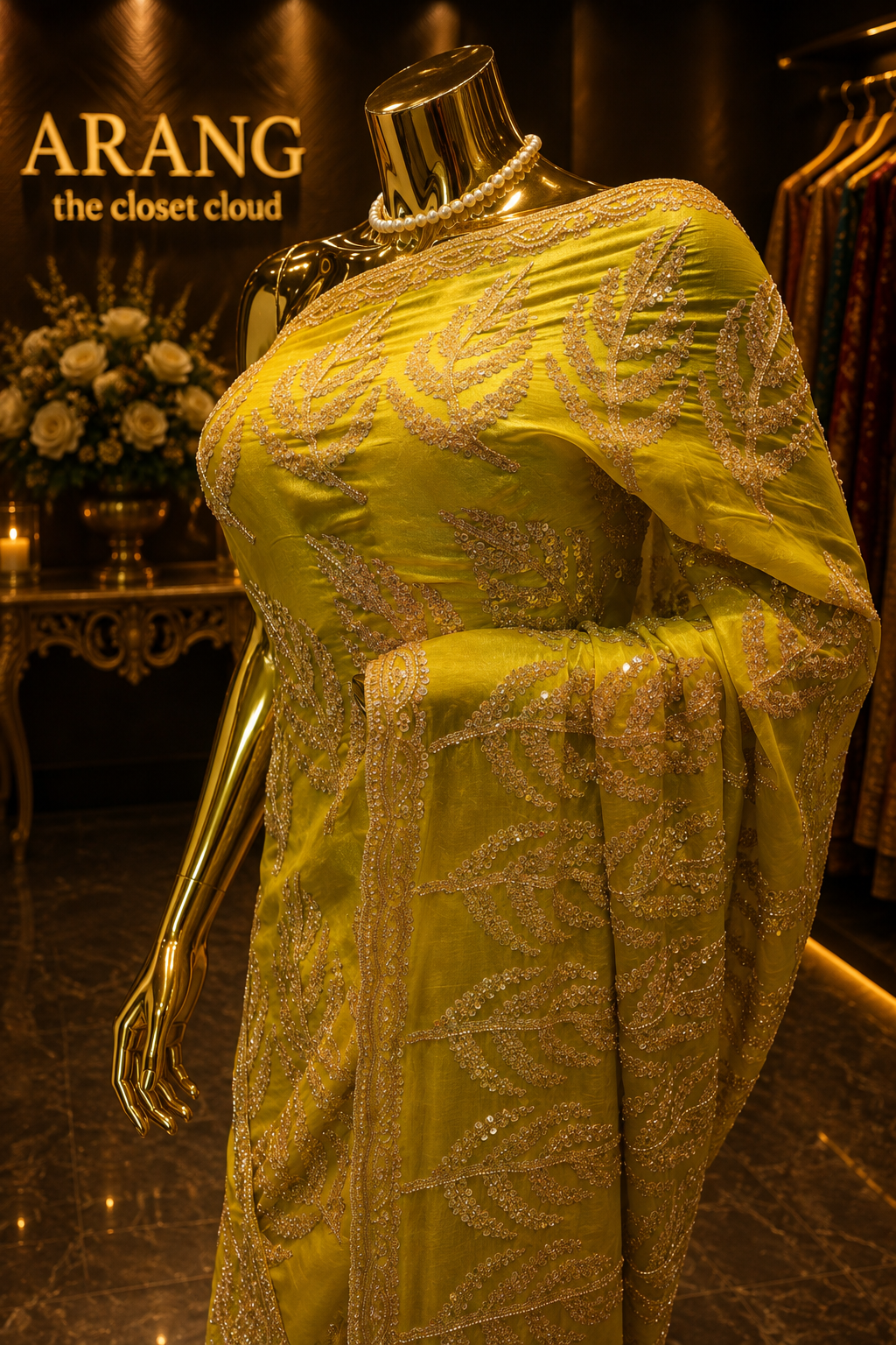“The Green Lemon” Premium Designer Saree