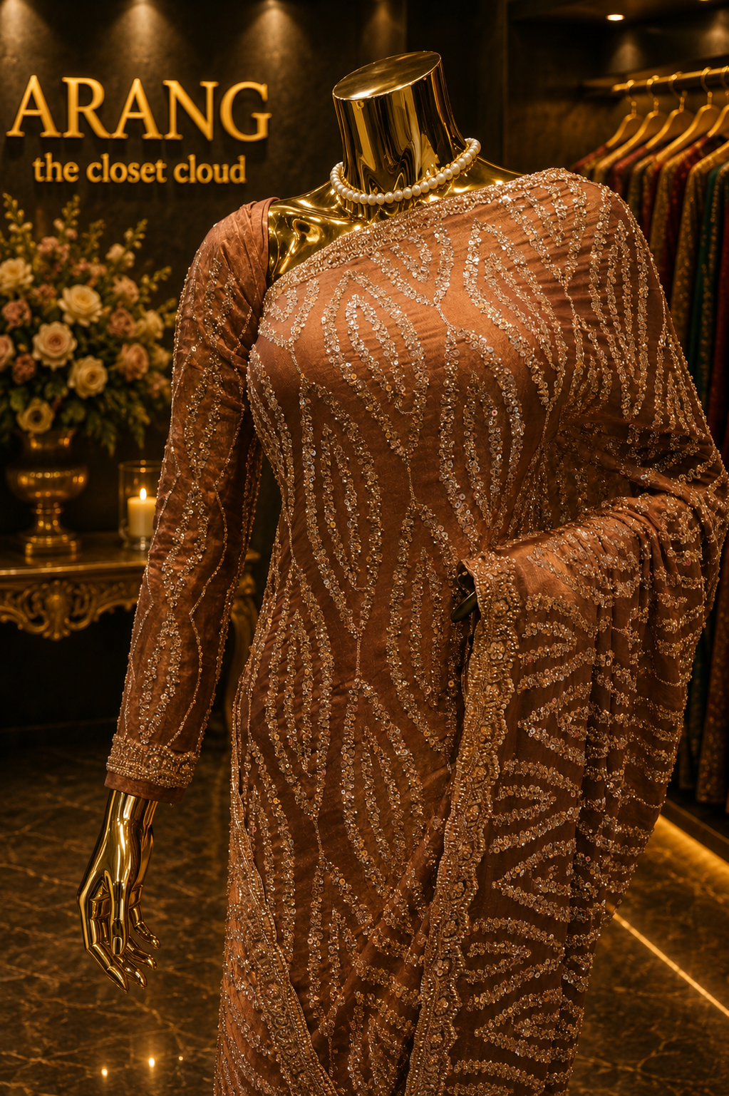 “The Metallic Copper” Premium Designer Saree