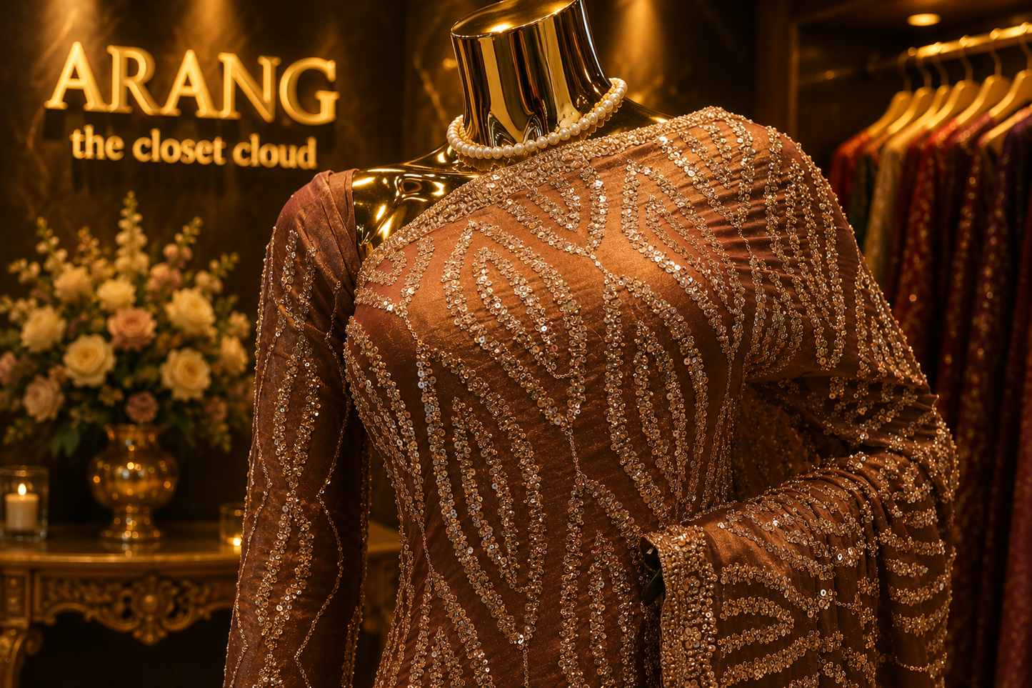 “The Metallic Copper” Premium Designer Saree