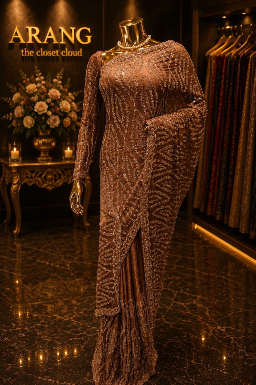 “The Metallic Copper” Premium Designer Saree