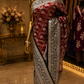 "The Maroon & Black Duet" Premium Banarasi Silk Saree