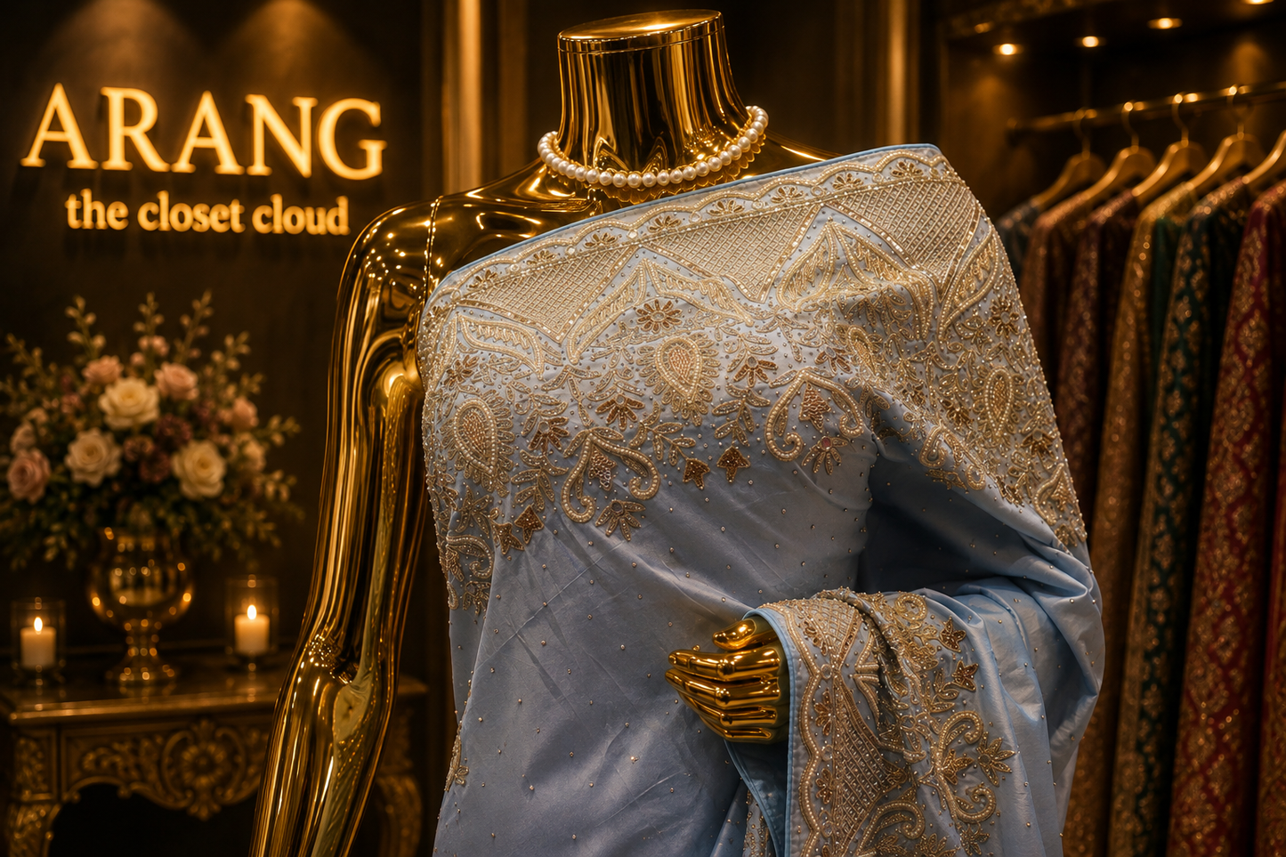 "The Turkish Blue" Premium Handcrafted Saree