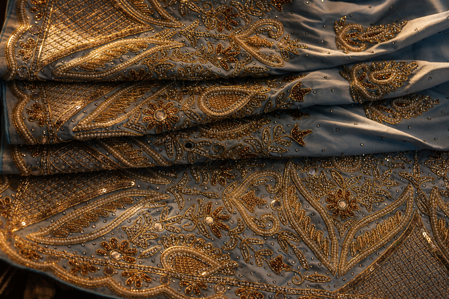 "The Turkish Blue" Premium Handcrafted Saree