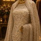 “The Ceramic White” Premium Designer Saree with Veil
