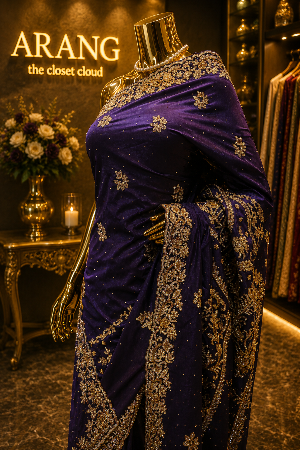 "The Navy Blue" Exclusive Designer Handcrafted Saree