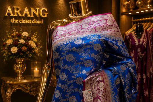 "The Ferozi & Pink Duet" Premium Banarasi Silk Saree