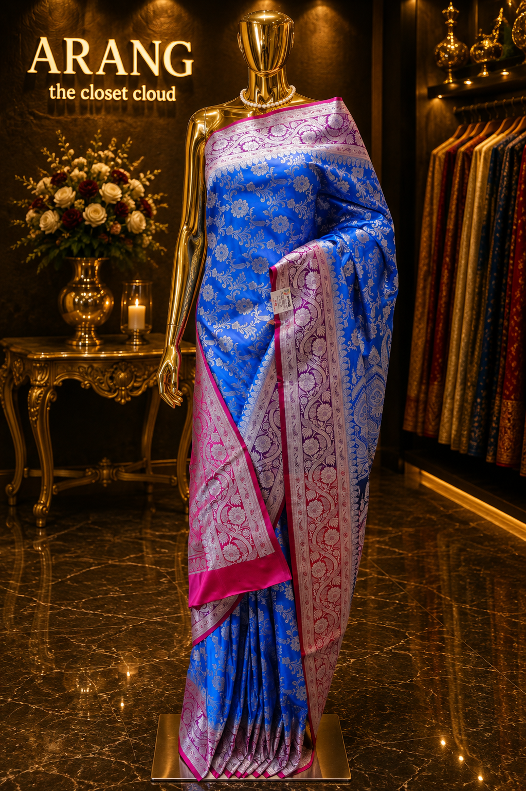"The Ferozi & Pink Duet" Premium Banarasi Silk Saree