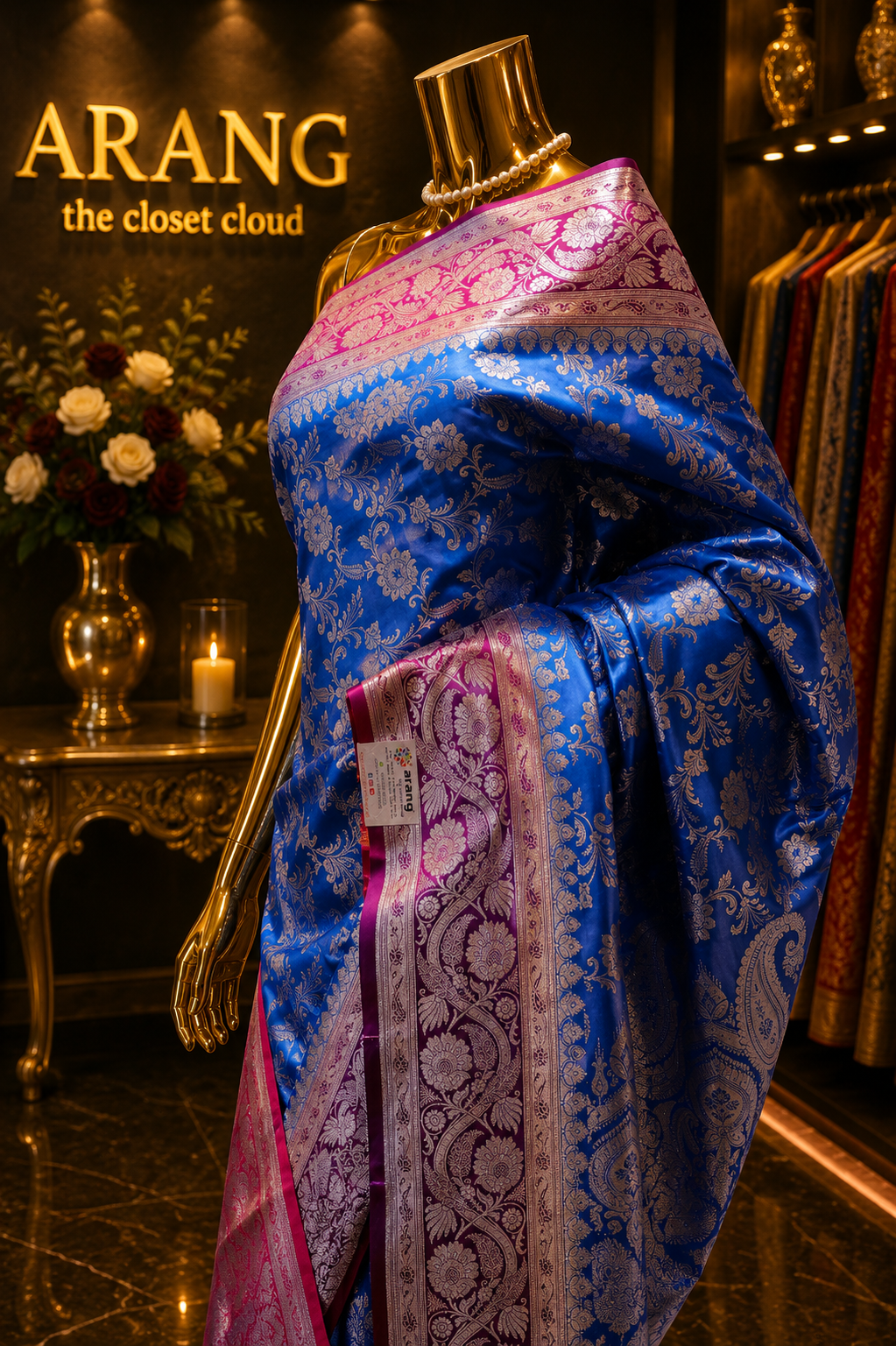 "The Ferozi & Pink Duet" Premium Banarasi Silk Saree