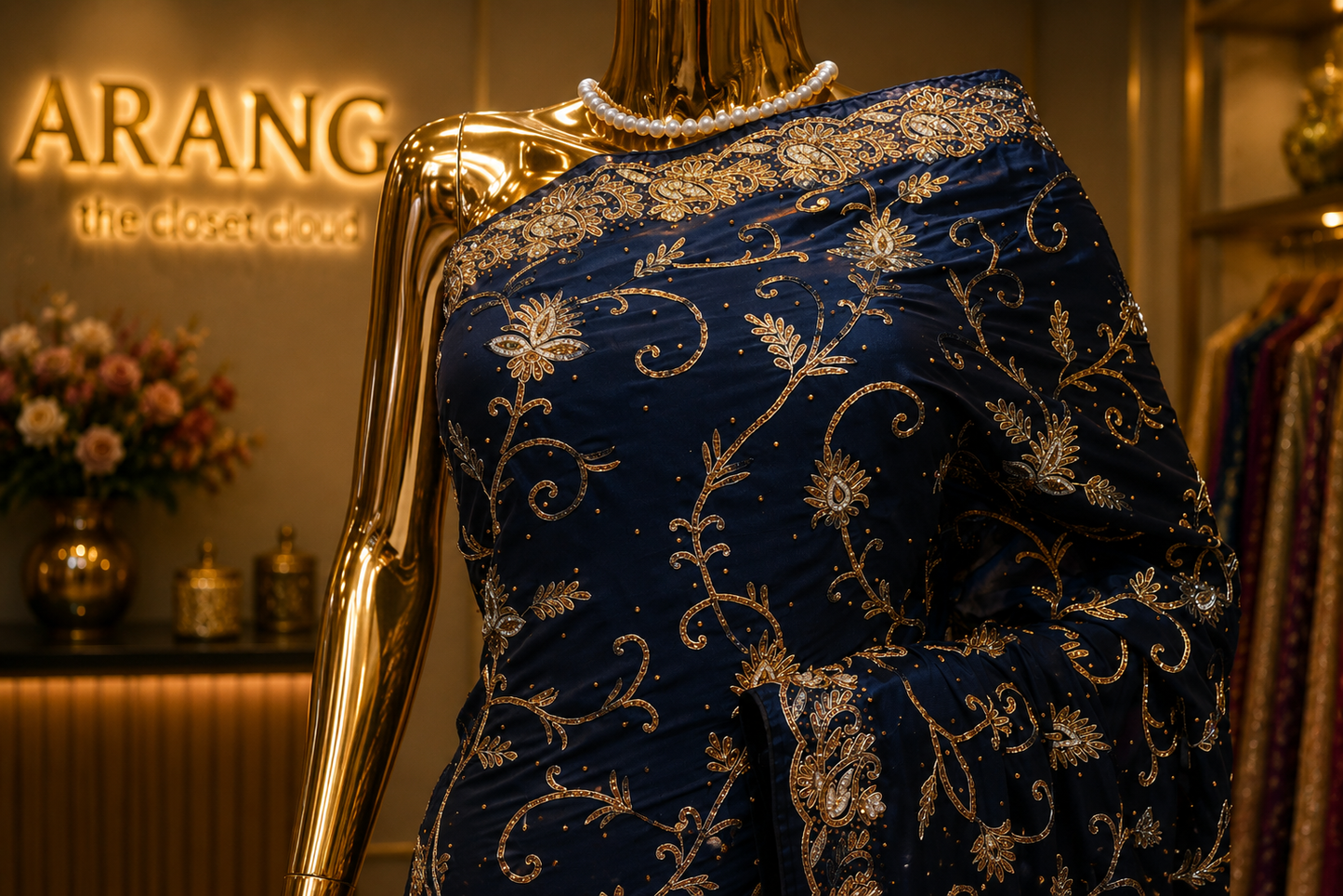 “The Royal Midnight Blue” Premium Handcrafted Saree