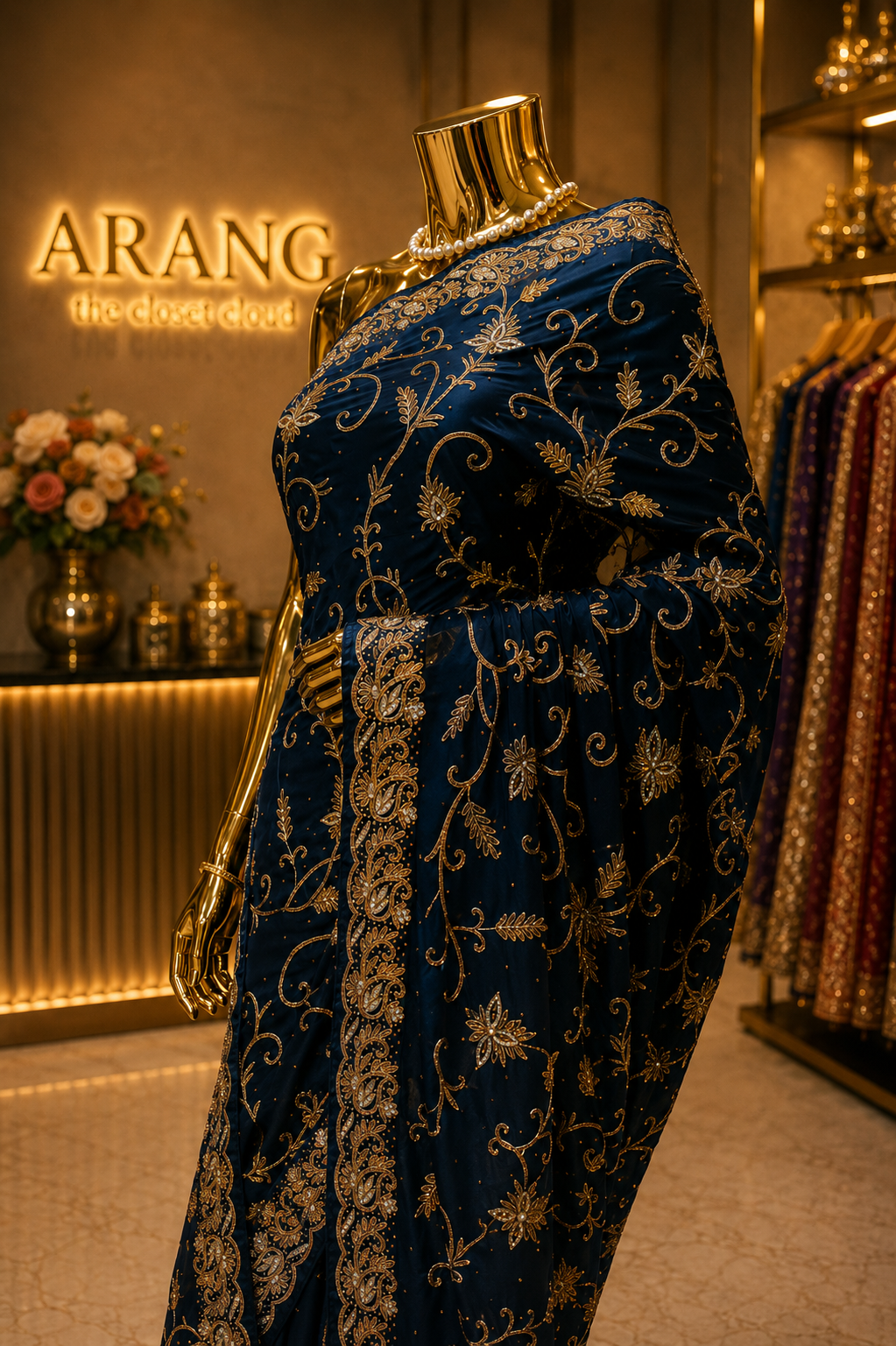 “The Royal Midnight Blue” Premium Handcrafted Saree
