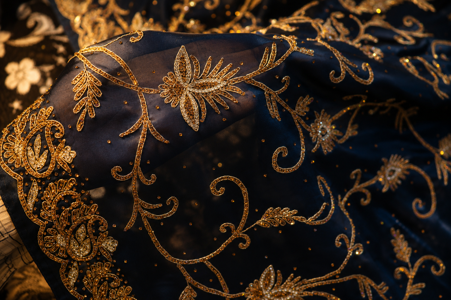 “The Royal Midnight Blue” Premium Handcrafted Saree