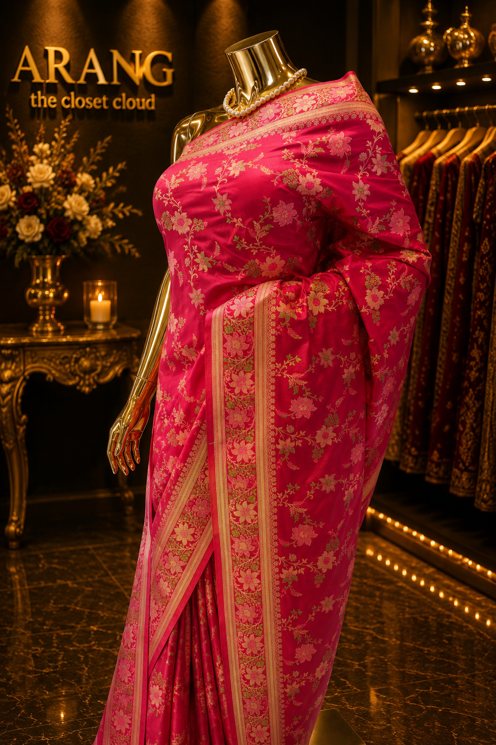 "The Rani Pink" Premium Pashmina Minakari Saree