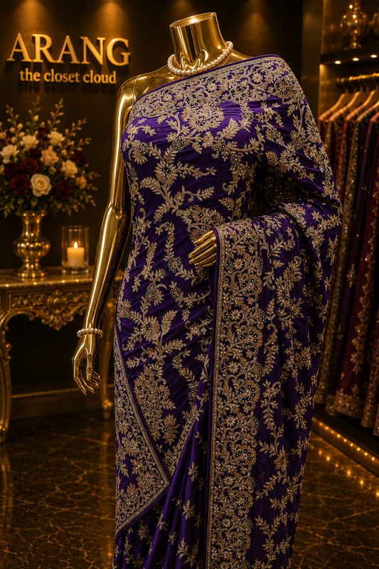 "The Regal Purple" Premium Wedding Wear Saree