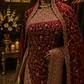 "The Dark Burgundy" Premium Bridal Saree with Veil