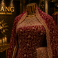 "The Dark Burgundy" Premium Bridal Saree with Veil