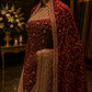"The Dark Burgundy" Premium Bridal Saree with Veil
