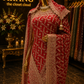 “The Exquisite Crimson Red” Premium Designer Bridal Saree with Veil
