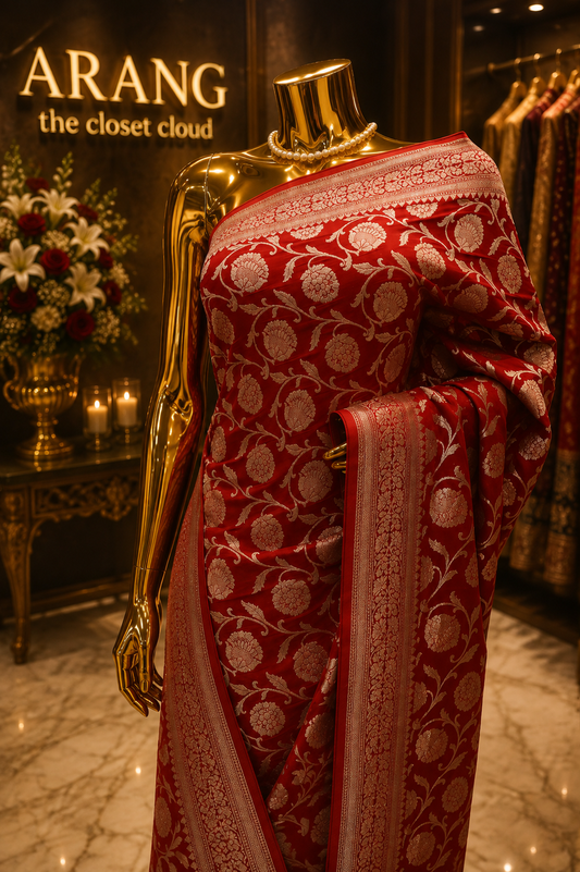 "The Royal Red" Banarasi Chiffon Saree