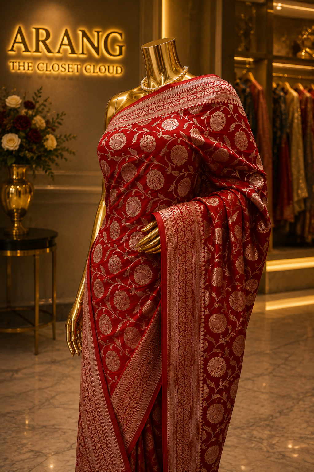 "The Royal Red" Banarasi Chiffon Saree