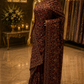 "The Wine Splash" Kashmiri Designer Georgette Saree